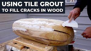 using tile grout to fill s in wood