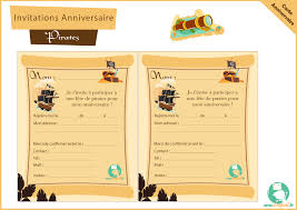 La carte d'invitation anniversaire 1 an : Carte Invitation Anniversaire Pirate