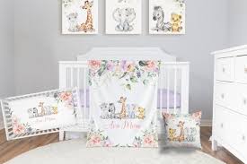 safari crib bedding set personalized