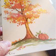 Fall Tree Watercolor Tutorial Easy