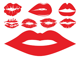 lips and kisses set vector art