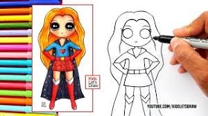 Imagenes de familia animadas para colorear. Como Dibujar Y Pintar Una Chica Superheroe Estilo Kawaii How To Draw A Cute Superhero Girl Youtube