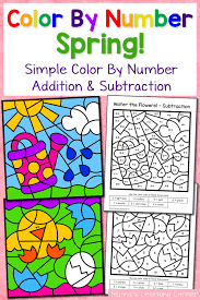 Explore quality spring pictures, illustrations from top photographers. Spring Color By Number Worksheets With Simple Numbers Plus Addition And Subtraction Mamas Learning Corner