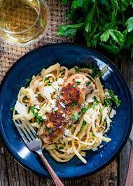 Chicken Piccata With Fettuccine gambar png