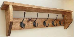 Coat Rack With Shelf Cast Iron Hooks