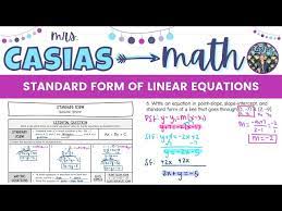 Linear Equations Algebra 1 Lesson