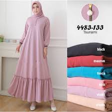 Desain baju gamis syari simple anela maroon. Baju Gamis Abw41 Desain Modern Dan Syar I Untuk Wanita Muslimah