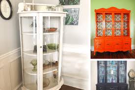 refinished curio cabinets and china