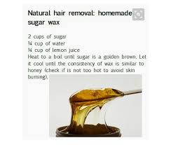 natural hair removal homemade sugar