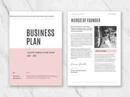pink creative business plan template