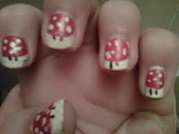 mario mushroom nail design a