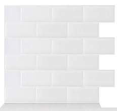 I recently have remodeled my kitchen one idea is to utilize your kitchen backsplash tile in your hallway bathroom. Self Adhesive 3d Sticker Pu Kitchen Bathroom Wall Tiles Wall Sticker Glossy White Size 23 5 28cm Pcs Pack Of 10 Buy Online In Bosnia And Herzegovina At Bosnia Desertcart Com Productid 48054959