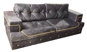 dark grey suede two seater sofa