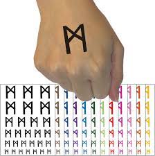 Amazon.com : Norse Viking Dwarven Rune Letter M Temporary Tattoo Water  Resistant Fake Body Art Set Collection - Orange (One Sheet) : Beauty &  Personal Care