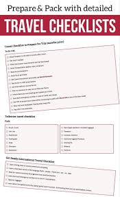Detailed Travel Checklists Prep Pack Must Have Travel