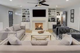 75 light wood floor living room with