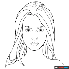 woman s face coloring page easy