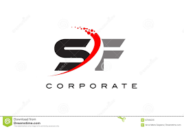Sf Modern Letter Logo Design With Swoosh Stock Vector