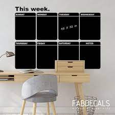 Large Weekly Calendar Chalkboard Vinyl