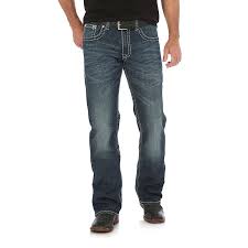 Wrangler Mens Rock 47 By Relaxed Fit Bootcut Jeans Size