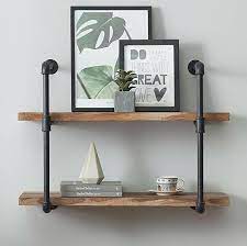 Industrial Pipe Double Shelf Unit For