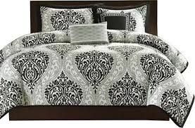 black white damask comforter set