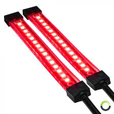 4 5 Quot 15 Led Single Row Motorcycle Tbt Light Strip Pair Set Red Cazledsil0322 Rd