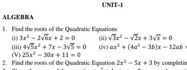 Quadratic Equations Filo