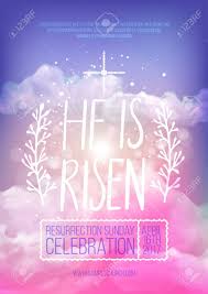 He Is Risen Vector Easter Religious Poster Template With