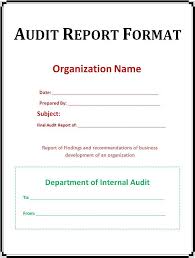 Audit Report Template Internal Audit Report Template