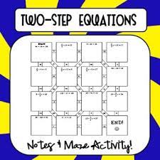 two step equations notes maze
