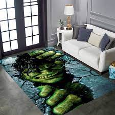 angry hulk rug super hero rug green