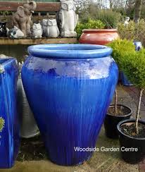 extra large blue glazed palace pot