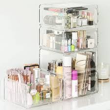 clear makeup organizer storage drawers