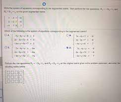 Solved Write The System Of Equations