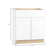 The home mender dustin luby shows us how to remove that old gross sink base cabinet bottom build. Hampton Bay Hampton Satin White Raised Panel Stock Assembled Base Kitchen Cabinet With Drawer Glides 30 In X 34 5 In X 24 In Kb30 Sw The Home Depot