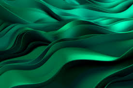 3d emerald green wave background