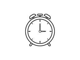 White Alarm Clock Business Icon Graphic
