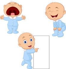 cartoon baby boy with diffe poses