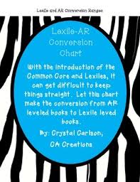 Accelerated Reader And Lexile Conversion Chart