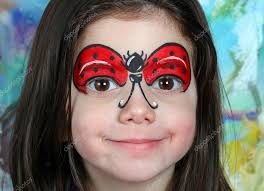 face painting of a ladybug stock photo