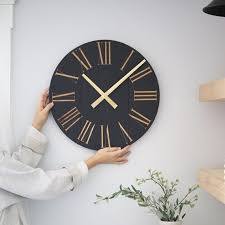 Wall Clock Black And Gold Living Room