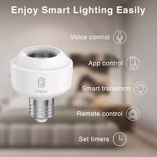 Details About Ihaper S1 Wifi Smart Socket E26 Light Bulb Adapter For Alexa Google Home Siri