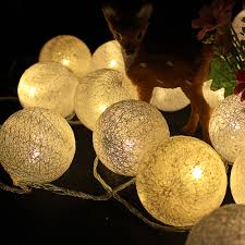 Us 13 11 8 Off 2017 Christmas 5m 20leds 6cm Cotton Ball Light String Outdoor Garden Decoration Ac110v 220v Eu Us Au Plug With Tail Plug In Lighting