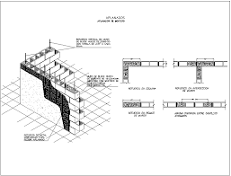 Cement Block Wall Detail View Dwg File