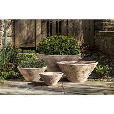 large low bowl outdoor planters terra