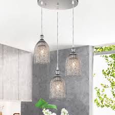 Shop Haydar Silver 3 Light Pendant With Crystals On Sale Overstock 28275179
