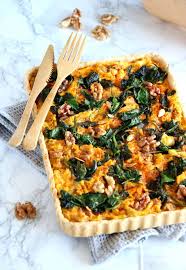 pumpkin spinach and goat cheese quiche