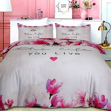 luxury pink fl duvet cover love