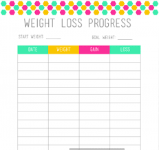 Pdf Weight Loss Tracker Printable Weight Loss Printables
